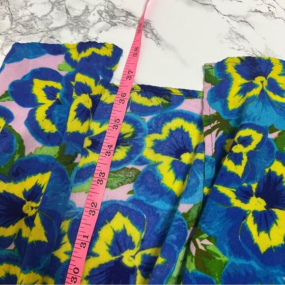 ASOS swim cover up skirt high slits pansy print Sz 2 - Picture 7 of 11